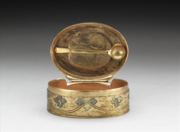 銅胎畫琺瑯西洋人物圓盒