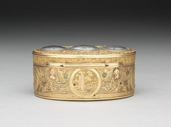 雕金多功能鼻煙盒