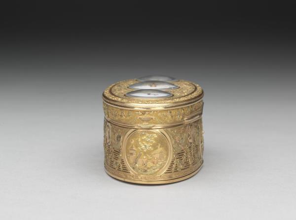 雕金多功能鼻煙盒