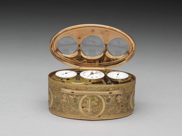 雕金多功能鼻煙盒