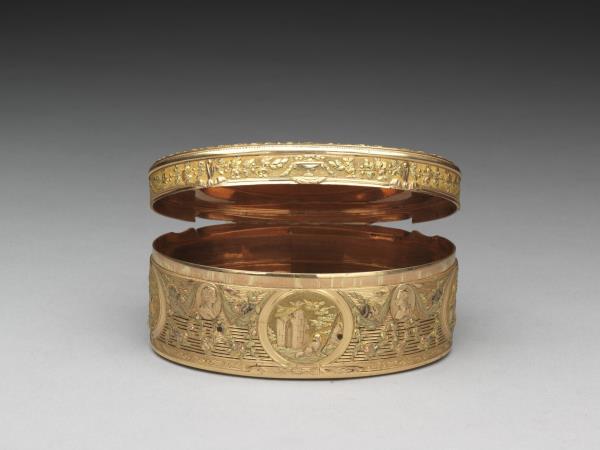 雕金多功能鼻煙盒