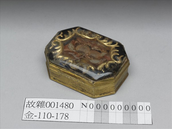 銅嵌玻璃畫柿柿如意鼻煙盒