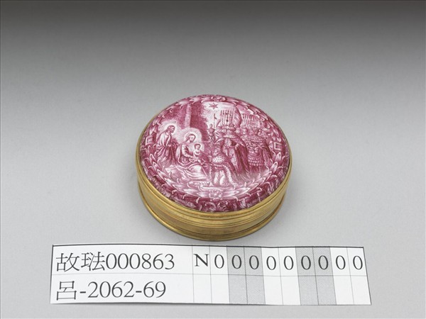 銅胎畫單色琺瑯圓盒