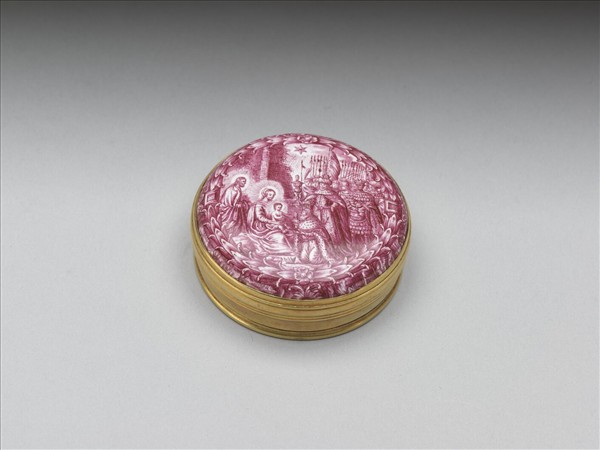 銅胎畫單色琺瑯圓盒