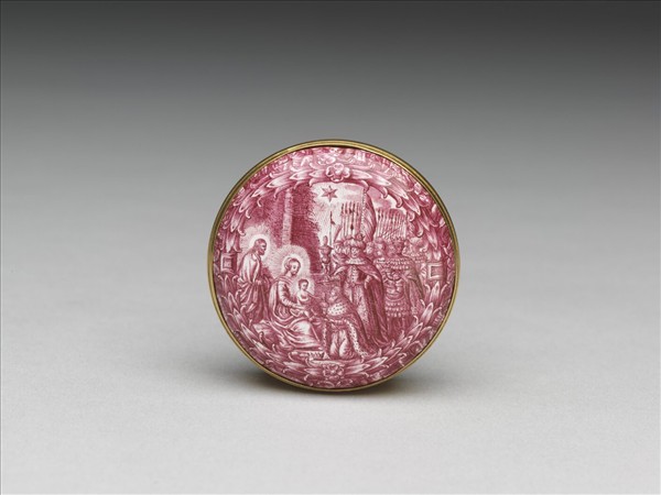 銅胎畫單色琺瑯圓盒