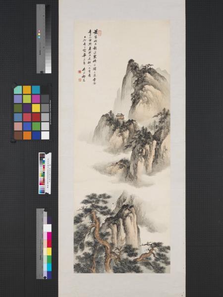 民國祁崑蕭寺秋林　軸