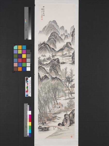 清劉澐生山水四屏　軸　柳溪漁樂圖