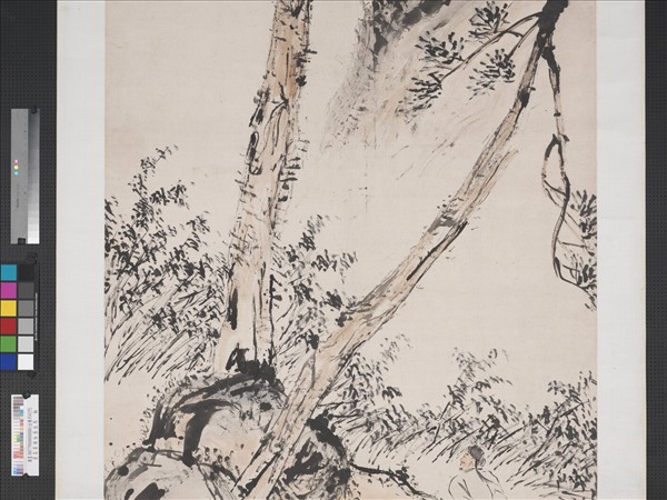 清高其佩松蔭牧馬　軸