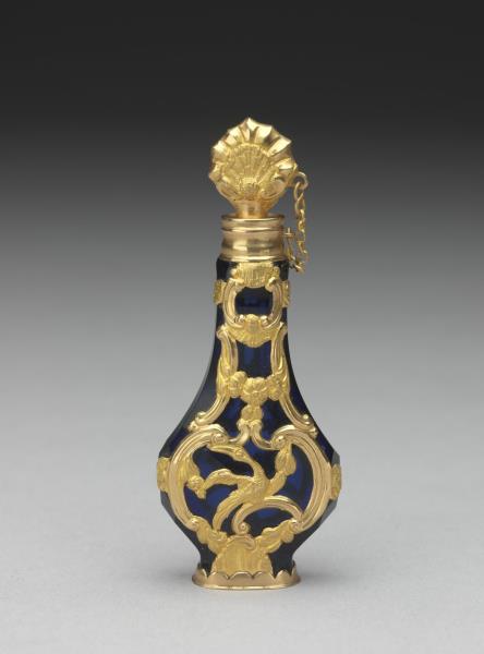 鑲金藍色玻璃瓶
