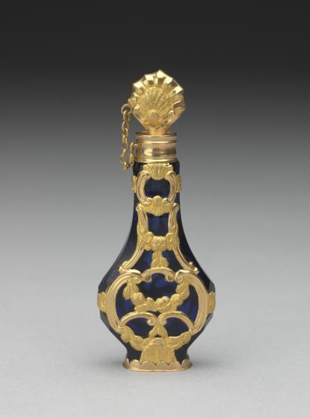 鑲金藍色玻璃瓶