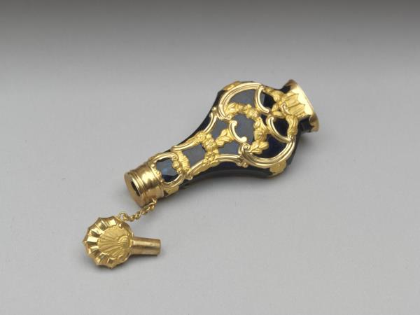 鑲金藍色玻璃瓶