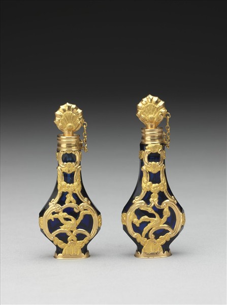 鑲金藍色玻璃瓶