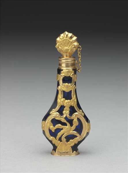 鑲金藍色玻璃瓶