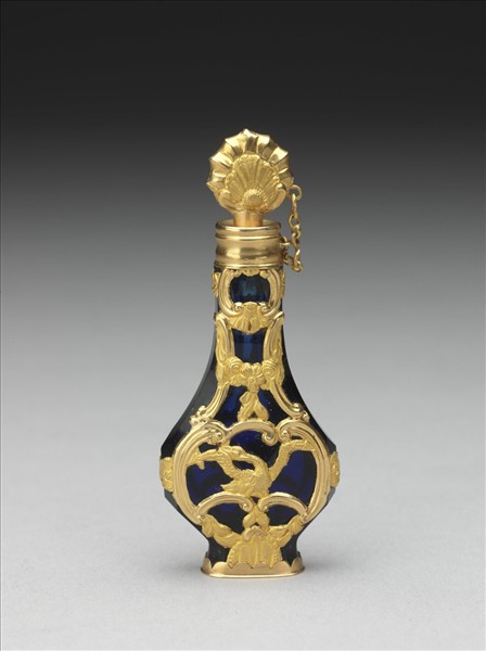 鑲金藍色玻璃瓶