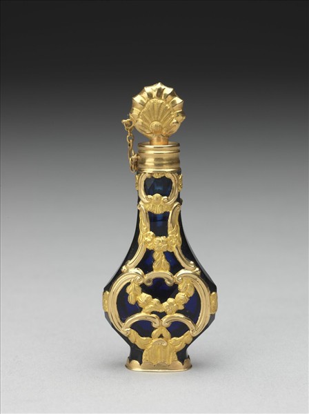 鑲金藍色玻璃瓶