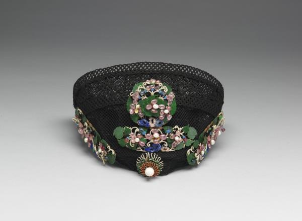 嵌珠寶翠玉花卉鈿子