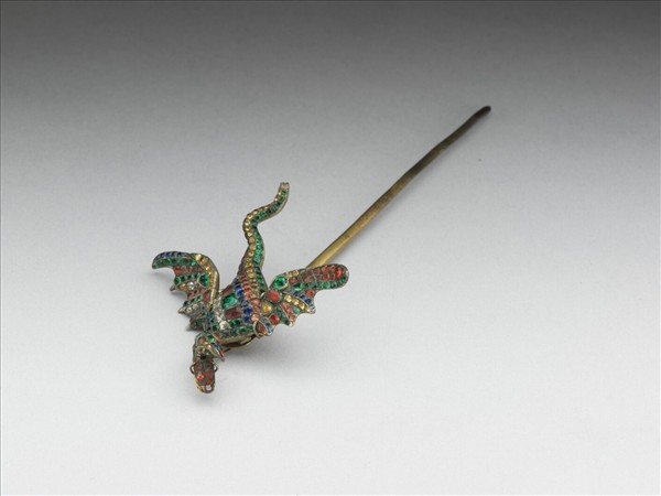 鑲玻璃飛蛇簪