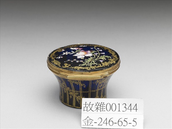 深藍玻璃描金畫琺瑯盒