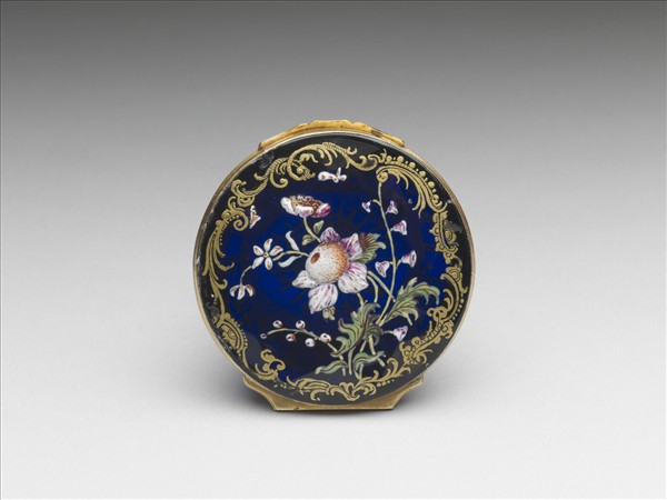 深藍玻璃描金畫琺瑯盒