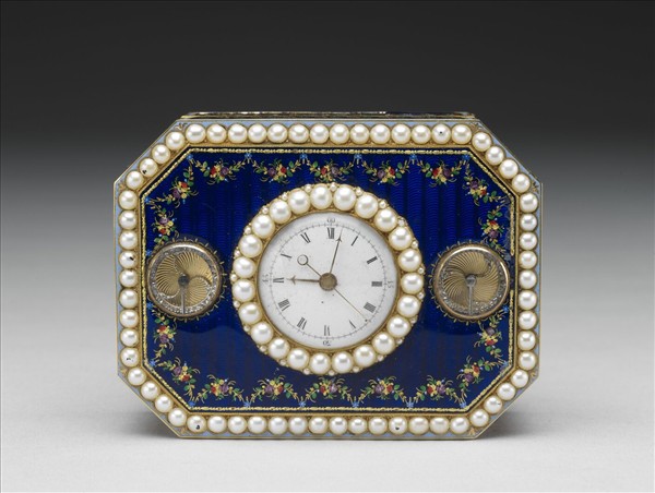 金胎畫琺瑯嵌珠鑲錶鼻煙盒