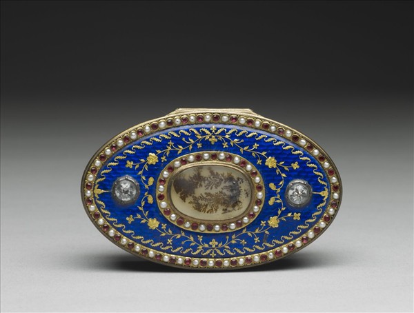 銅胎琺瑯嵌瑪瑙珠寶鼻煙盒