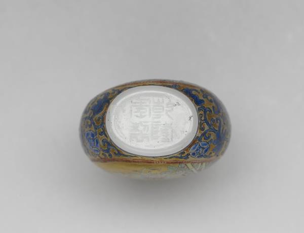 玻璃胎畫琺瑯花鳥紋鼻煙壺