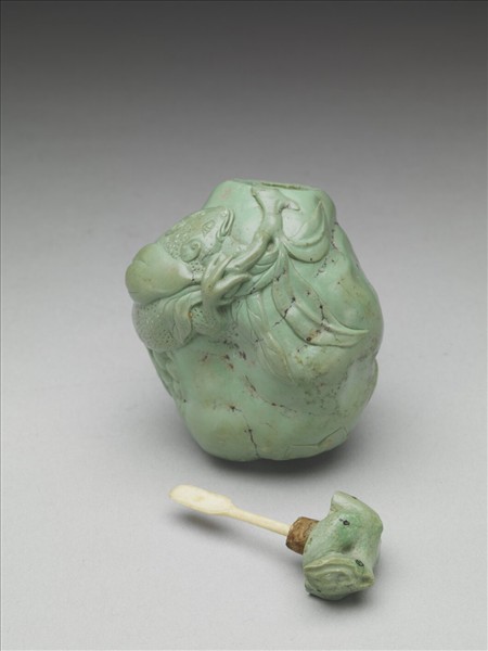 松石榴開見子鼻煙壺