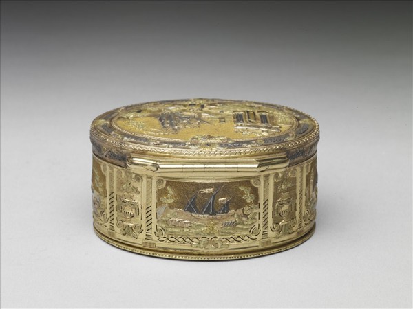 金雕音樂鼻煙盒