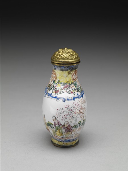 銅胎畫琺瑯西洋人物圖鼻煙壺