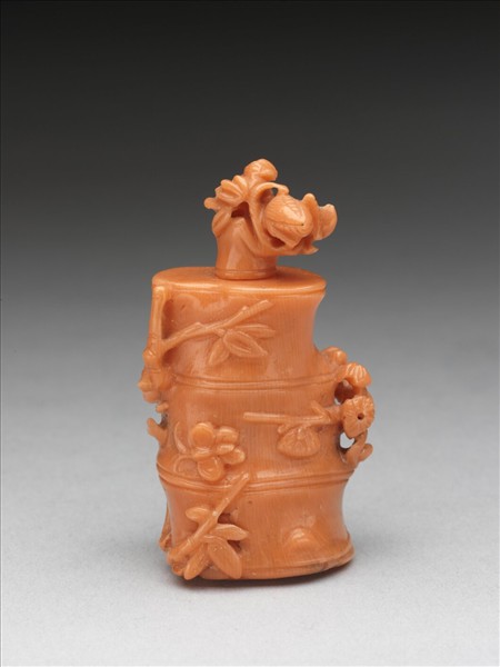 珊瑚竹節式鼻煙壺