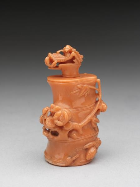 珊瑚竹節式鼻煙壺- 故宮