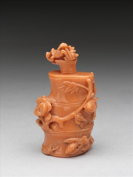 珊瑚竹節式鼻煙壺- 故宮