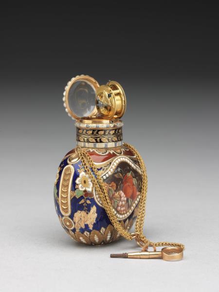 金胎畫琺瑯嵌珠錶蓋鼻煙壺
