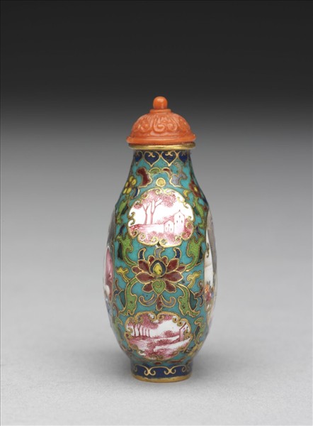 掐絲兼畫琺瑯西洋母子圖