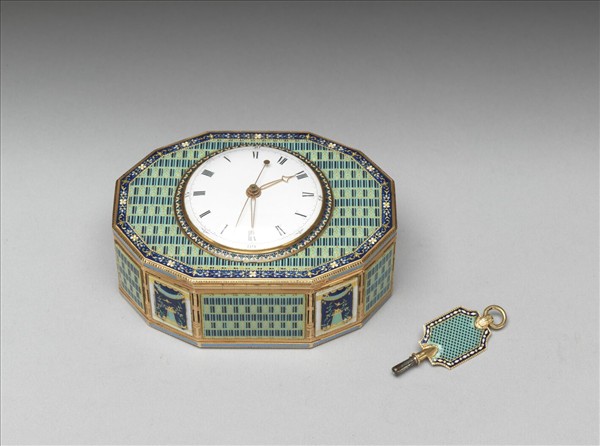 金胎畫琺瑯鑲錶音樂鼻煙盒