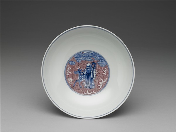 青花描紅八仙碗