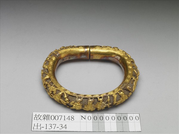 金雕壽星八仙填茄楠木香鐲