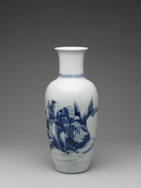 青花山水瓶