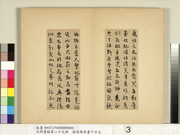 元明書翰第二十九冊　冊　蘇眉陽草書千字文