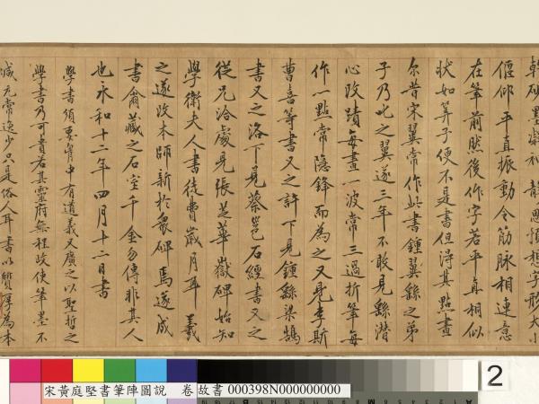 宋黃庭堅書筆陣圖說　卷