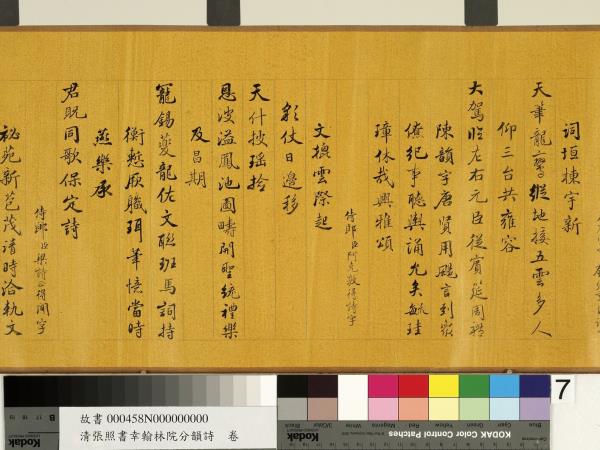 清張照書幸翰林院分韻詩　卷