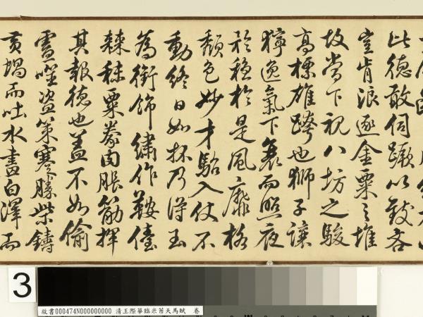 清王際華臨米芾天馬賦　卷