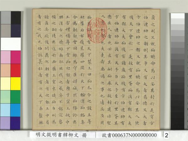 明文徵明書韓柳文　冊