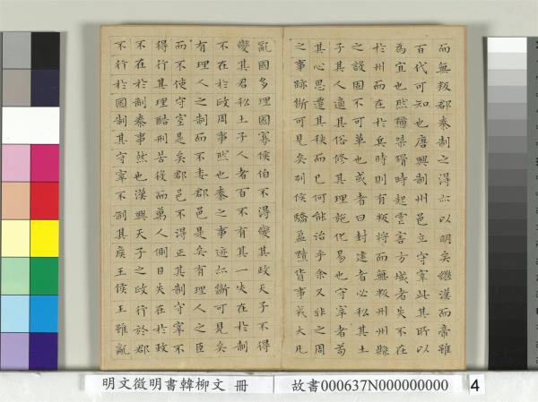 明文徵明書韓柳文　冊
