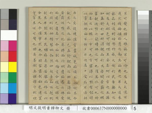 明文徵明書韓柳文　冊