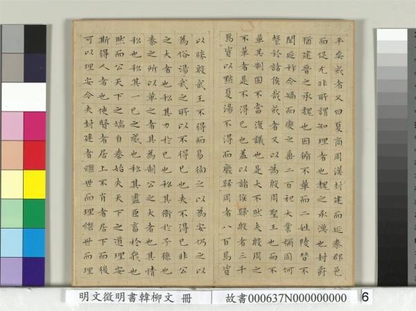 明文徵明書韓柳文　冊