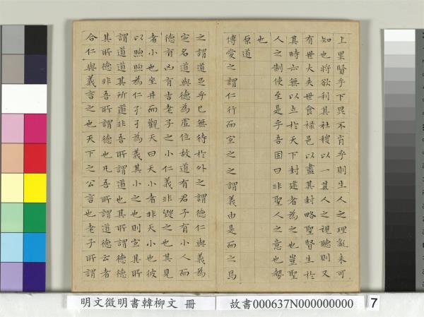 明文徵明書韓柳文　冊