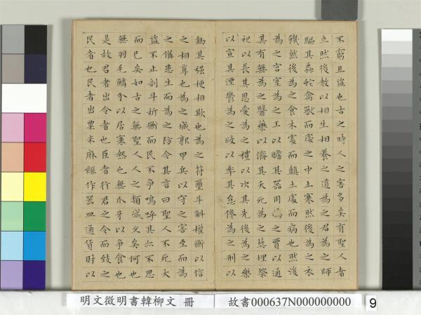 明文徵明書韓柳文　冊