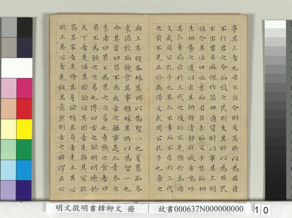 明文徵明書韓柳文　冊