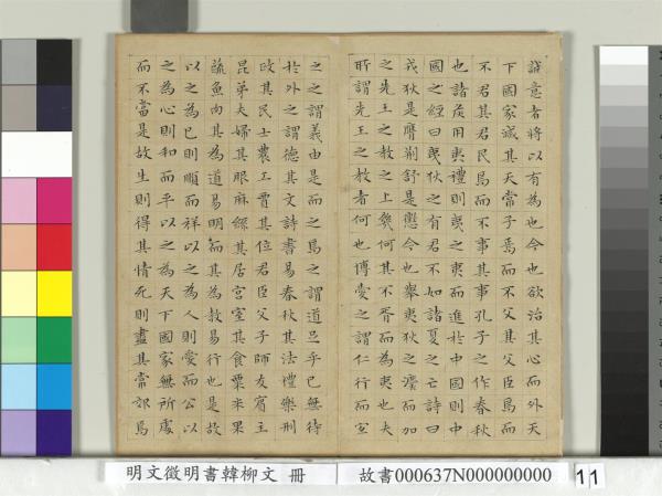 明文徵明書韓柳文　冊